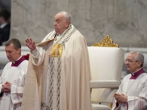 Pope Francis presides over New Year's Day Mass in St Peter's Basilica at the Vatican