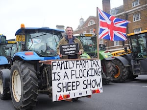 Farmer Will Elliott protesting over changes to inheritance tax rules (Yui Mok/PA)