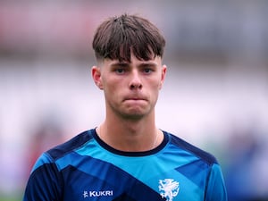 Archie Vaughan looks ahead during a One-Day Cup appearance for Somerset