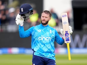 Ben Duckett celebrates a century