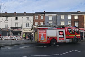 Fire on a second storey flat in West Bromwich on the High Street, Carters Green