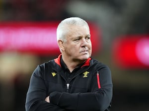 Warren Gatland looks to his left