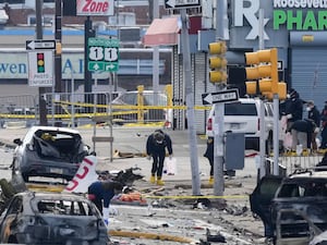 Investigators working at the scene after a small plane crashed in Philadelphia