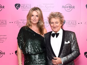 Penny Lancaster and Sir Rod Stewart at the The Hard Rock Pinktober Gala Fundraiser