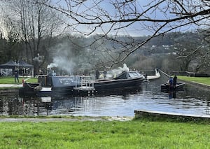 Peaky Blinders filming at the Trevor Basin on Sunday. Picture: Rebel Dragon Designs