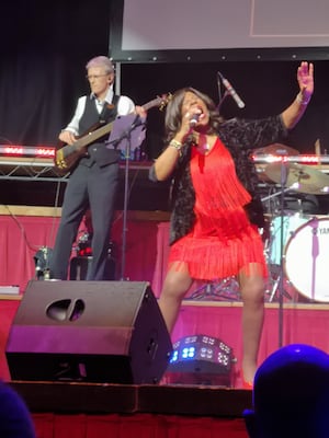 Jaki Graham on stage at Dudley Town Hall