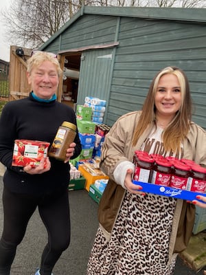 Dana Hill and Lilybea Taylor at the foodbank in Lichfield