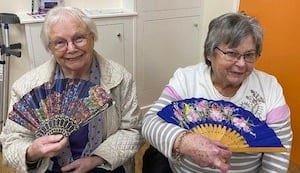 Joy Higgs and Sandra Bailey at the competition table