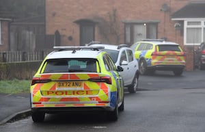 The scene in Elm Road, Norton Canes, where Staffordshire Police remain investigating the death of the man in his 30s on Christmas Day