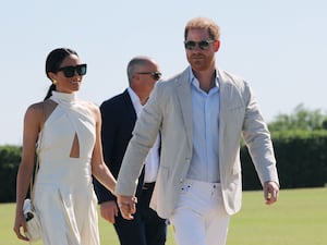 The Duke and Duchess of Sussex feature in their new series while appearing at the Royal Salute Polo Challenge