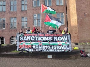 The Palestine flag in Dudley today