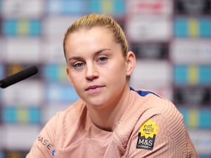 England’s Alessia Russo during a press conference at Wembley Stadium, London.