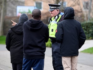 The scene of the stabbing which happened at the junction of Field Road and Birmingham Road, Dudley in the early hours. 