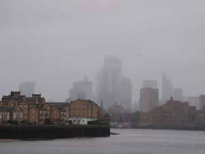 Foggy weather at Canary Wharf