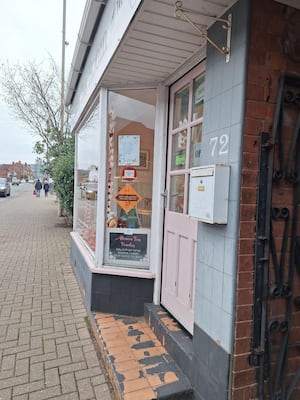 'Save Wollaston Village Loos' poster in the Tea Room at The Old Bakery. Wollaston