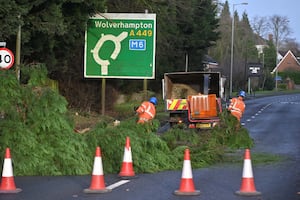 A fallen tree on the A449 in Wolverhampton caused disruption on the roads on Friday morning