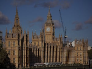 A view of the Elizabeth Tower, also known as Big Ben, and the Palace of Westminster