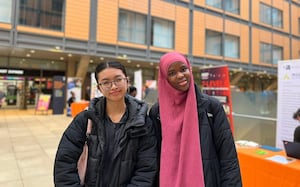 (from L-R) Vi Tran and Rama Ndiaye, two students who attended the career's event