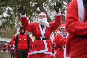 It was all smiles at the Beacon Santa run in West Park, Wolverhampton.