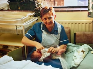 Sharon Cooling with Katie Wintle in 1995