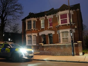 Police officers at the scene on Bensham Lane in Thornton Heath