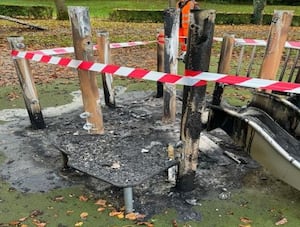 Reedswood Park play equipment was damaged by fire. Photo: Walsall Council