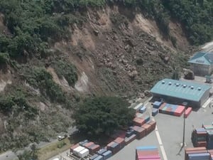 A landslide in Vanuatu following an earthquake