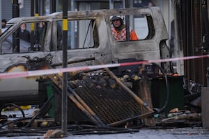 Emergency services at the scene of a fire at a mixed commercial and residential premises on Stratford Road in Sparkhill, Birmingham. Photo: Jacob King/PA Wire