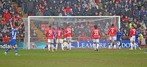 Chesterfield skipper Jamie Grimes headed his side into the lead on eight minutes.