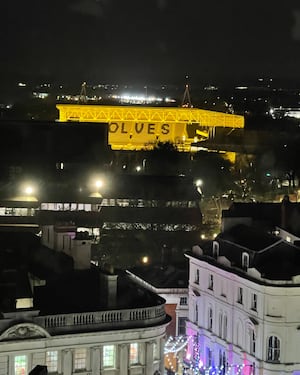 Molineux Stadium at night - a view from the Express & Star offices in Mander House in Wolverhampton