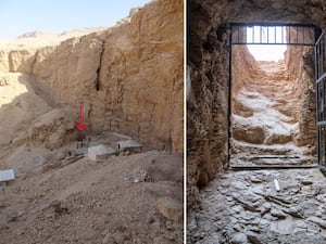 A composite image of the tomb