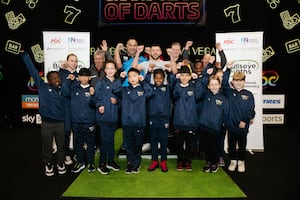 The pupils enjoyed a session of darts and meeting some top professionals