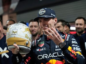 Red Bull driver Max Verstappen celebrates