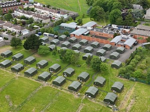 Tented accommodation for international protection applicants on the site of the former Central Mental Hospital in Dundrum Co Dublin