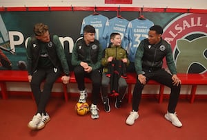 Noah was able to ask questions and get tips from the three goalkeepers inside the changing room