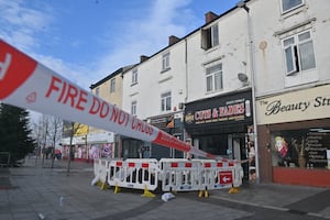 The scene of the fire in West Bromwich on the High Street