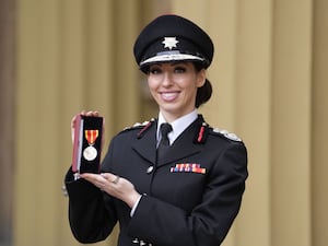 Sabrina Cohen-Hatton with her King's Fire Service Medal