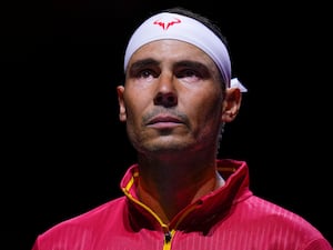 Rafael Nadal gets emotional during Spain's national anthem