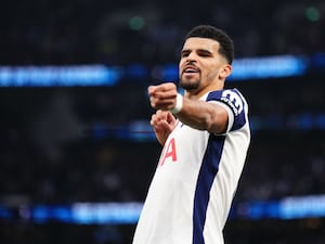 Dominic Solanke celebrates