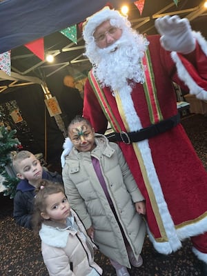 Santa talks to the children