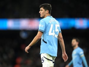 Manchester City defender Abdukodir Khusanov during his side's game against Chelsea