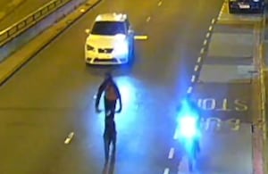 CCTV captures the Seat Leon driven by Abdirahman Ibrahim pursuing the e-bikes