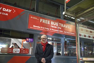 Mayor of the West Midlands Richard Parker has been promoting the free Christmas bus offer during December and will do so again for New Year's Day