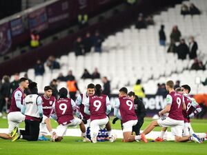 West Ham players wear 'Antonio 9' shirts to show support for team-mate Michail Antonio