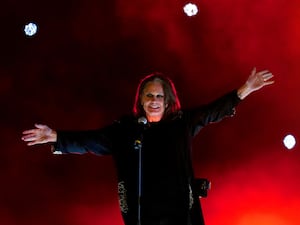 Ozzy Osbourne on stage during the closing ceremony of the 2022 Commonwealth Games in Birmingham