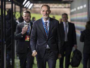 England head coach Thomas Tuchel arrives on the green carpet for the 2026 World Cup qualifying draw in Zurich