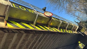 The bridge in Erdington, Birmingham, which was struck by a lorry. Photo: @NetworkRailBHM