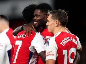 Arsenal players celebrate