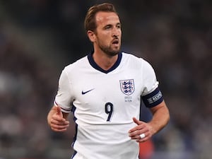 England’s Harry Kane in action against Greece