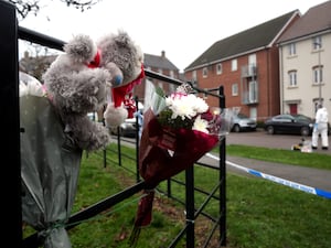 Floral tributes left at the scene